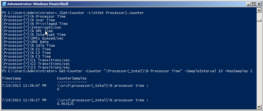 Просмотр счетчиков с помощью PowerShell